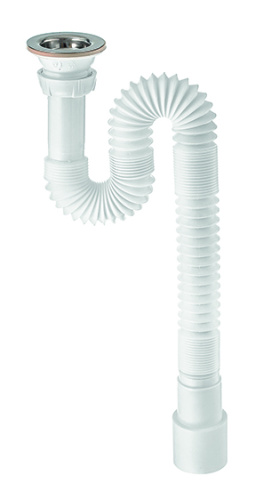 WIRQUIN Сифон гофрированный с выпуском из нержавейки, 800 мм