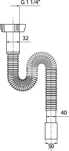 WIRQUIN Труба гибкая 1 1/4"х40/50    L-800мм