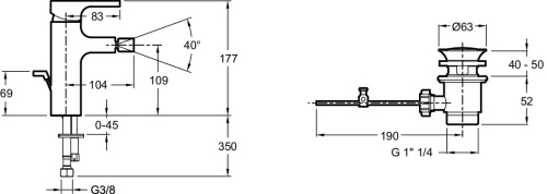 JACOB DELAFON  Смеситель для биде однорычажный STRAYT