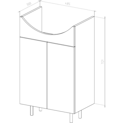 UNCORIA Тумба "Рейн" под умывальник "Уют" 50 см белая