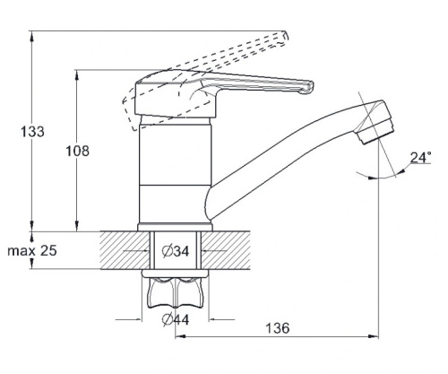 SOLONE Смеситель для кухни SIT4-A182 (25 см)