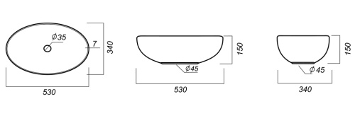 SANITA LUXE Умывальник Ringo Slim, 53 см (белый)