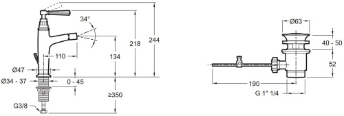 JACOB DELAFON  Смеситель для биде CLEO 1889