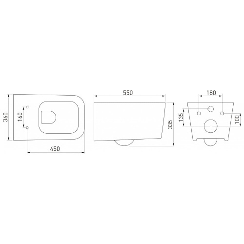 BERGES Унитаз подвесной Floe с сиденьем дюропласт Floe Slim SO и микролифтом