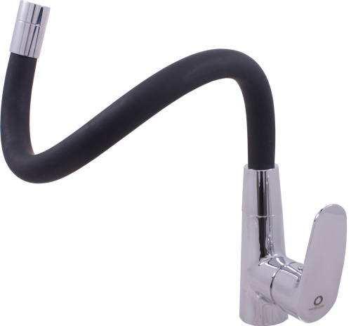 RAV SLEZAK Смеситель для кухни AMUR с поворотным и гибким изливом (хром/черный)