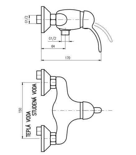 RAV SLEZAK Смеситель для душа LABE настенный