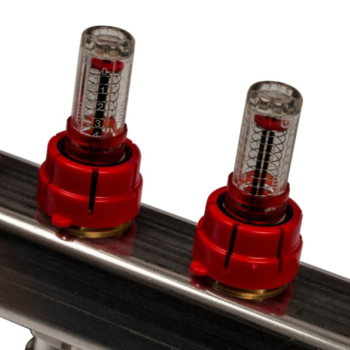 STOUT Коллектор в сборе с расходомерами 8 выходов, нержавеющая сталь