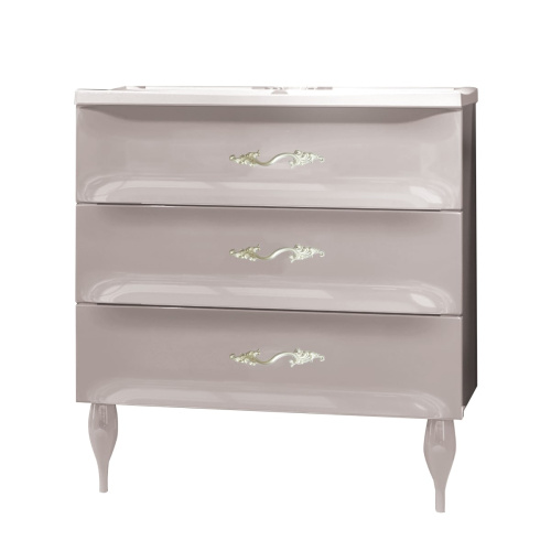 Marka One Подвесная тумба с раковиной Lumier 75Н с тремя встроенными ящиками, White