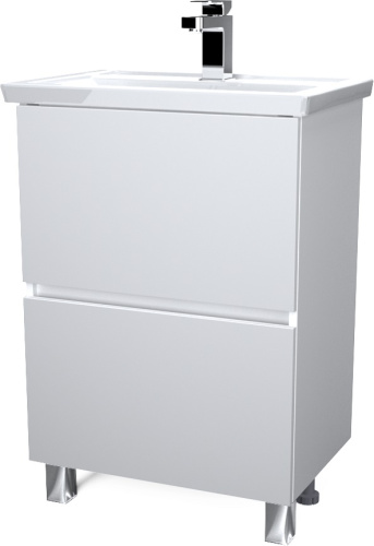 1Marka Тумба ARIS 60Н 2я Белый глянец  (ум Фостер 60/комо60)