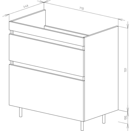 UNCORIA Тумба под умывальник "Арно", 80 см (дуб сонома)