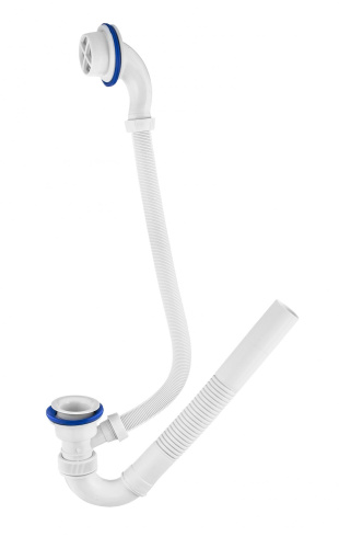 VIRPLAST Сифон "Эконом " для ванн поворотный белый решетка пластик