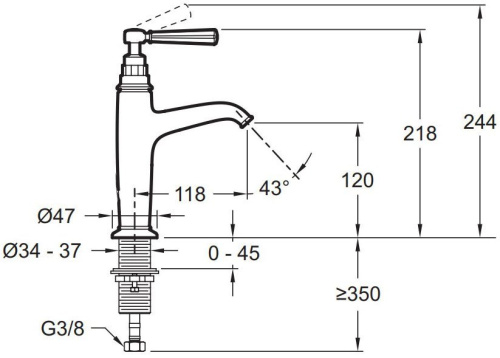 JACOB DELAFON  Смеситель для раковины CLEO однорычажный, хром