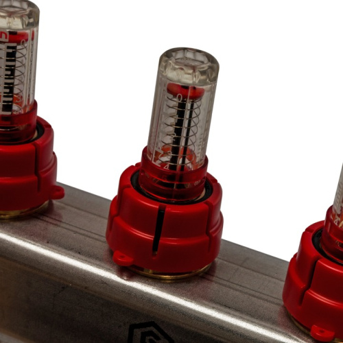 STOUT Коллектор в сборе с расходомерами 4 выхода, нержавеющая сталь