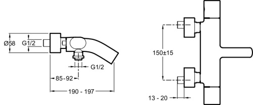 JACOB DELAFON  Смеситель для ванны/душа настенный TALAN