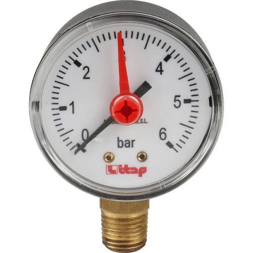ITAP Манометр радиальный 482R 1/4 с боковым подключением (0-6 бар)