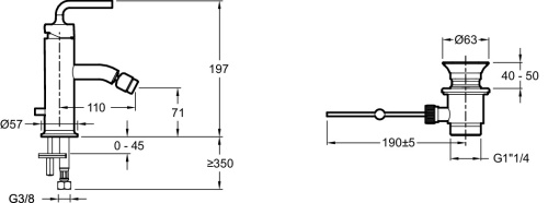 JACOB DELAFON  Смеситель для биде PURIST
