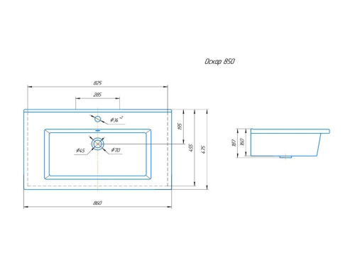 KIROVIT Умывальник "Оскар", 85 см