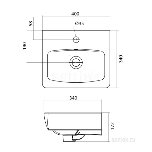 SANTEK Раковина Нео, 40 см