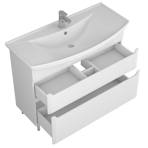 UNCORIA Тумба Делия 105  под умывальник Стиль 105, с 2мя ящиками,белая