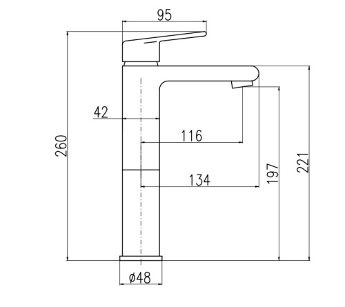 RAV SLEZAK Смеситель для раковины COLORADO высокий (260 мм)