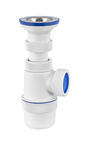 VIRPLAST Сифон "Элит" 1 1/2"х40 с нержавеющей чашкой 70мм 