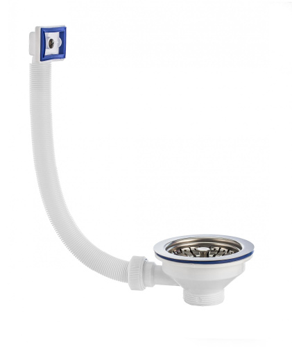 VIRPLAST Выпуск "Элит" с прямоугольным переливом и нержавеющей чашкой (114 мм)