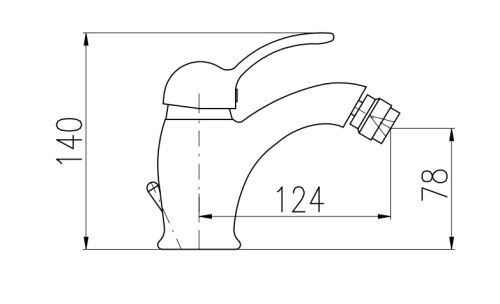 RAV SLEZAK Смеситель для биде LABE с донным клапаном (140 мм), золото