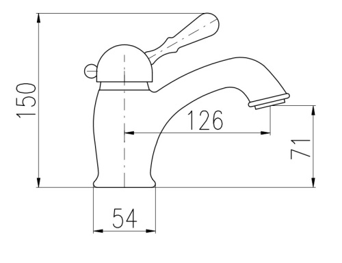 RAV SLEZAK Смеситель для раковины LABE с донным клапаном Click-Clack, 150 мм