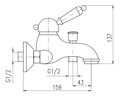RAV SLEZAK Смеситель для ванны LABE на стену, бронза