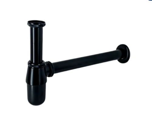 LEDEME Сифон-колено подключения в стену, черный