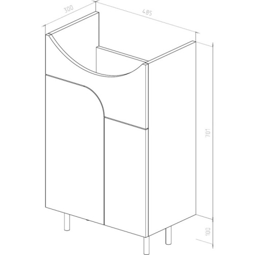 UNCORIA Тумба "Лина" под умывальник "Уют" 50 см на ножках белая